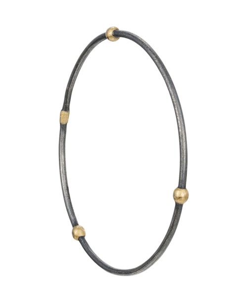 Yossi Harari Jewelry Oxidized Gilver Jane Stack Bangle