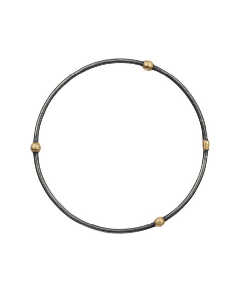 Yossi Harari Jewelry Oxidized Gilver Jane Stack Bangle