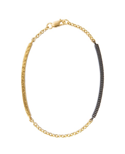 Yossi Harari Jewelry  18k Gold Blue Diamond Lilah ID Bracelet
