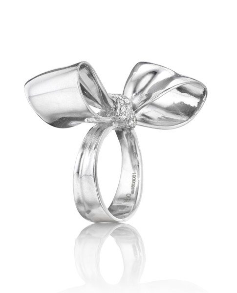 18K Gold Medium Diamond Knot Ring