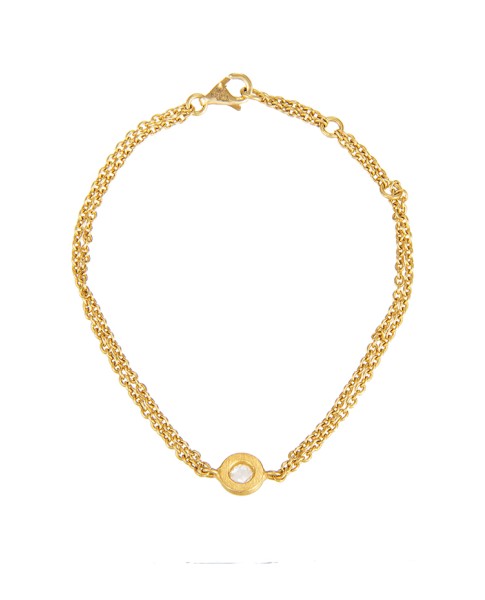 Yossi Harari Jewelry Roxanne 24k Gold Rose Cut Diamond Mica Bracelet 