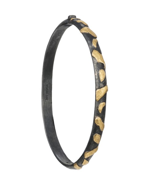 Yossi Harari Jewelry Jane 24k Gold & Oxidized Gilver Libra Bangle 