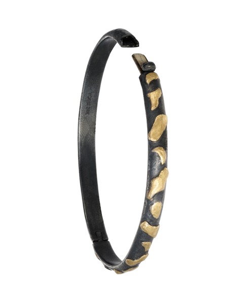 Yossi Harari Jewelry Jane 24k Gold & Oxidized Gilver Libra Bangle 