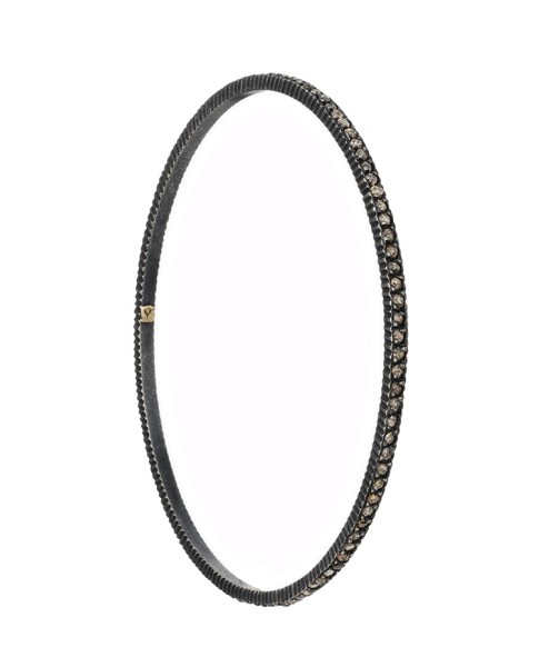 Yossi Harari Jewelry Oxidized Gilver Diamond Lilah Bangle 