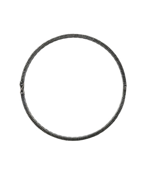 Yossi Harari Jewelry Oxidized Gilver Diamond Lilah Bangle 