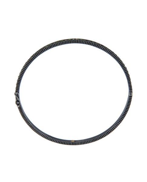 Yossi Harari Jewelry Oxidized Gilver Tsavorite Lilah Bangle
