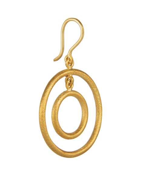 Yossi Harari Jewelry Jane 24k Gold Double Loop Rachel Earrings