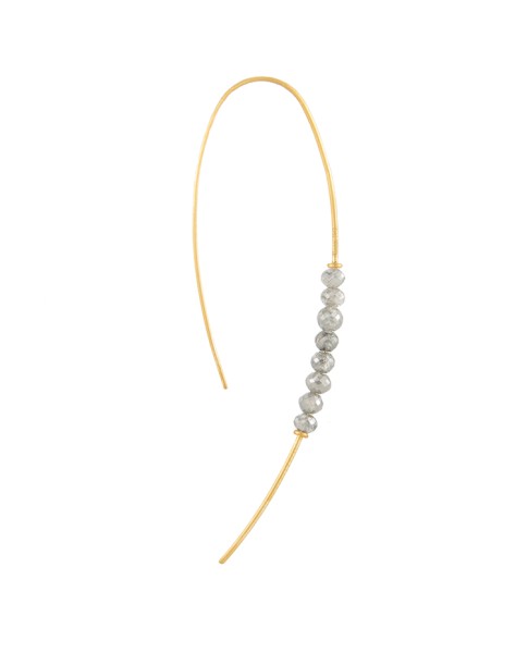 Yossi Harari Jewelry Jane 18k Gold & Diamond Beads Hoop Threader Earrings