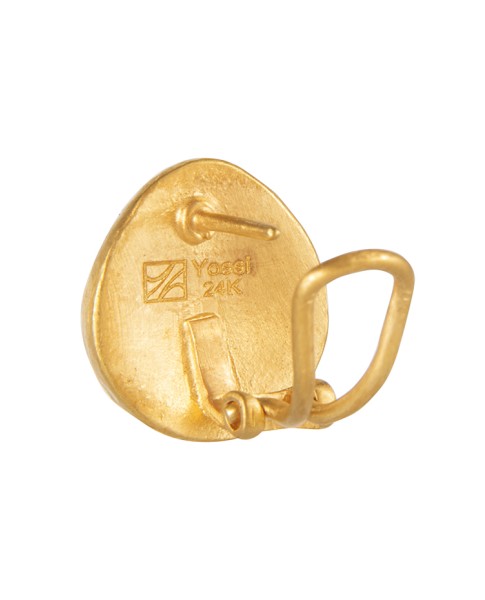 Yossi Harari Jewelry 24k Gold Small French Clip Roxanne Earrings