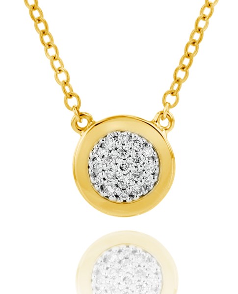 Yellow Gold Micro Infinity Plate Necklace
