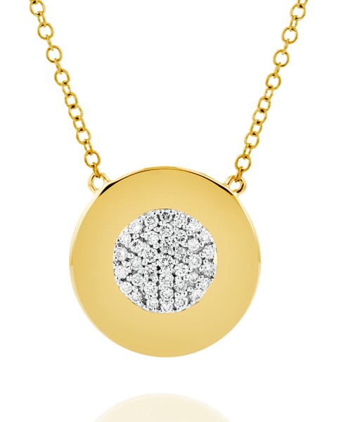 Yellow Gold Infinity Plate Necklace