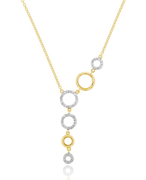 Yellow Gold Graduated Open Infinity Necklace