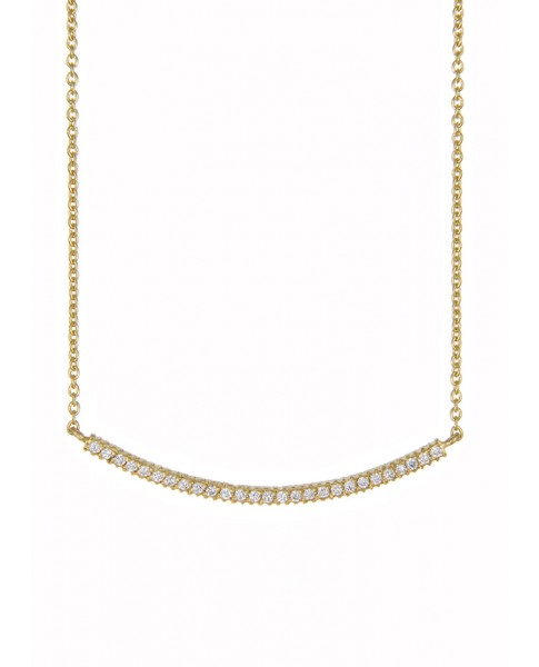 Yossi Harari Jewelry 18k Gold White Diamond  Lilah Smile Necklace