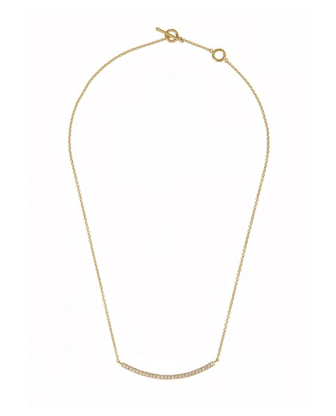 Yossi Harari Jewelry 18k Gold White Diamond  Lilah Smile Necklace