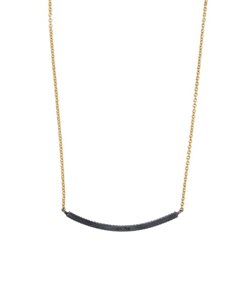 Yossi Harari Jewelry 18k Gold & Oxidized Gilver White Diamond Lilah Smile Necklace