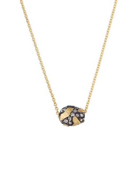 Yossi Harari Jewelry Jane 24k Gold Cognac Diamond Single Bead Roxanne Necklace
