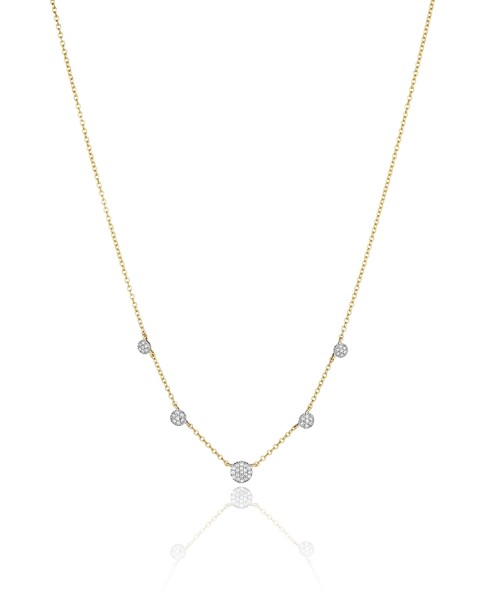 Yellow Gold and Diamond Graduated Micro Infinity Station Necklace