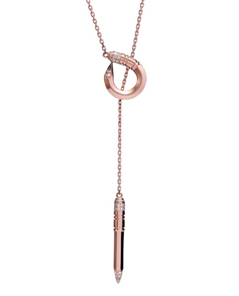 Tzuri 18k Rose Gold and Diamond Friends Necklace