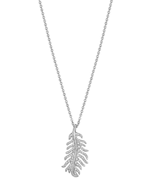 18K Gold Phoenix Feather Vertical Necklace