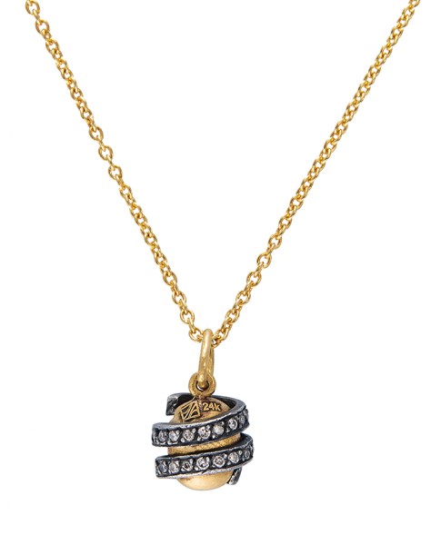 24k Gold Diamond Spiral Roxanne Pendant