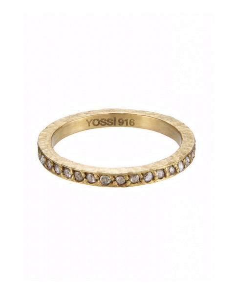 Yossi Harari Jewelry Lilah 24k Gold Cognac Rose-Cut Diamond Band Size 6
