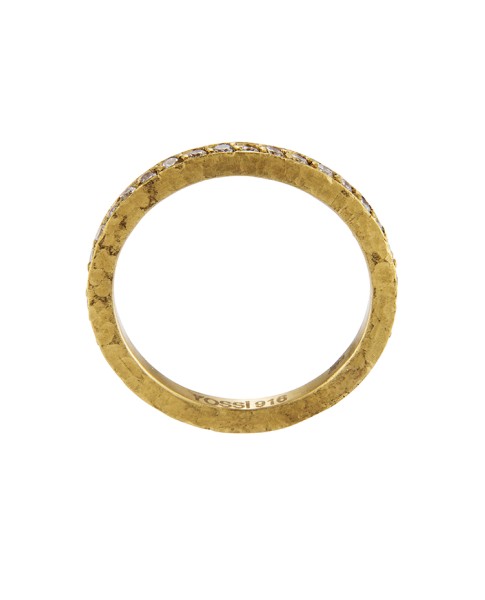 Yossi Harari Jewelry Lilah 24k Gold Cognac Rose-Cut Diamond Band Size 6