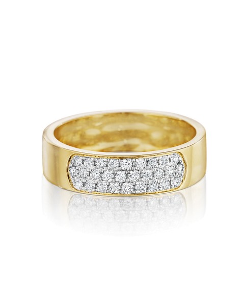 Yellow Gold Diamond Sectional Band Ring