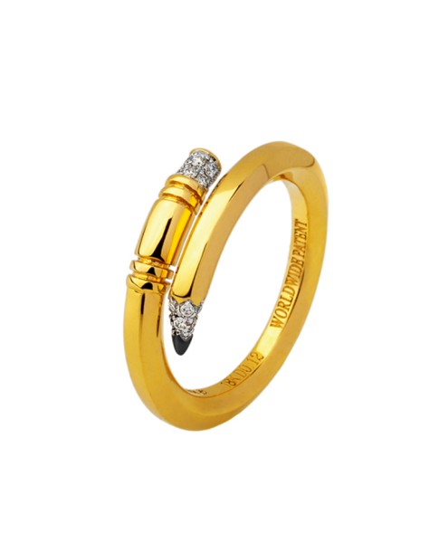 TZURI Yellow Gold Mini Signature Ring