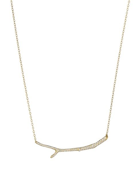 18K Gold Wonderland Twig and Diamond Necklace