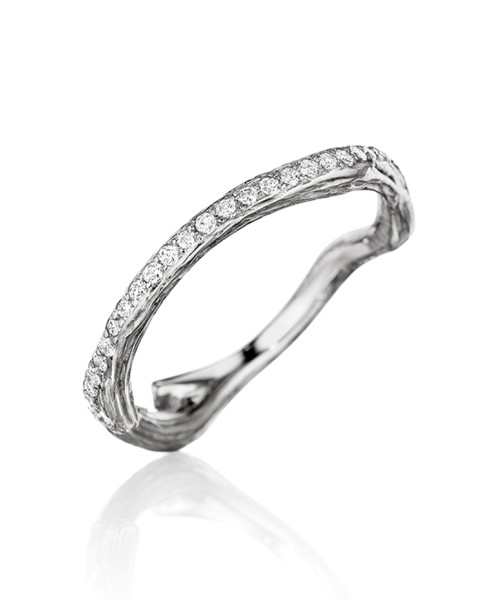 18K Gold Wonderland Stackable Diamond Eternity Twig Ring