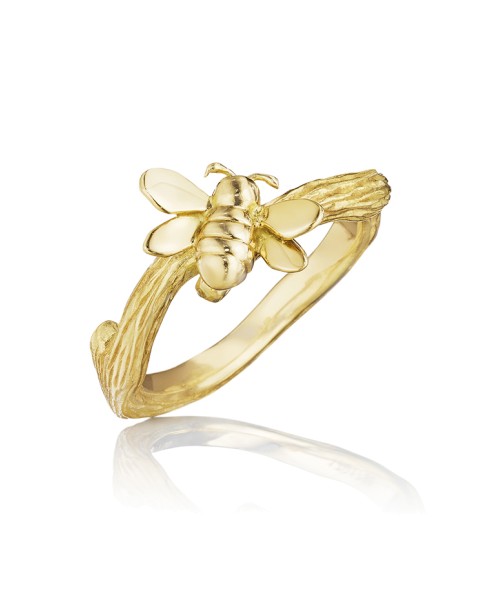 18K Gold Wonderland Stackable Small Bee Ring