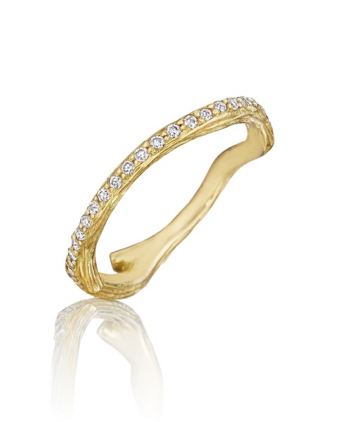 18K Gold Wonderland Stackable Diamond Eternity Twig Ring