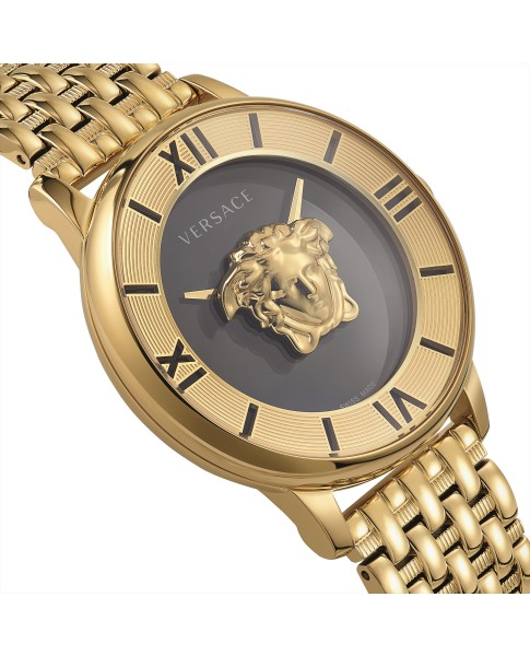 La Medusa 38MM Yellow Gold Case Black Enamel Dial Womens Watch