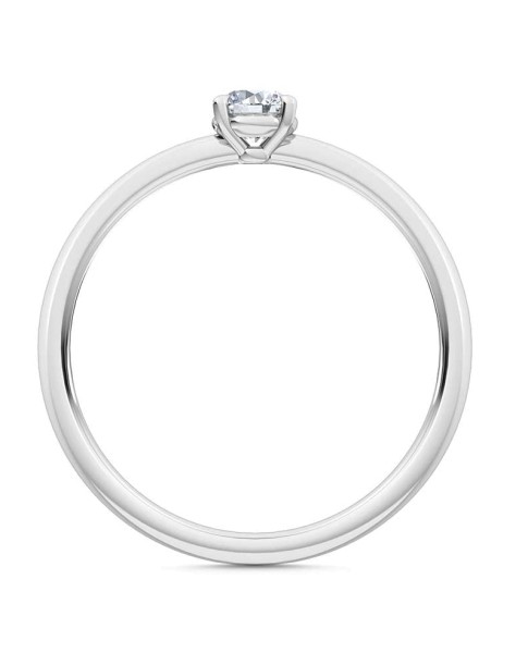 0.25 Ct Round Cut Petite Lab Grown Diamond Ring in 14K White Gold