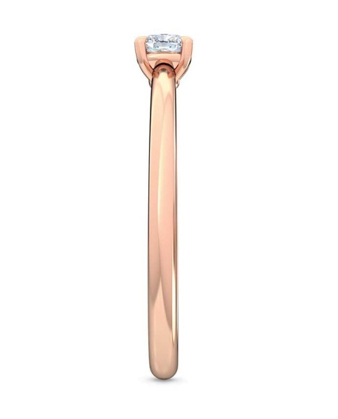 0.25 Ct Cushion Cut Petite Lab Grown Diamond Ring in 14K Rose Gold 