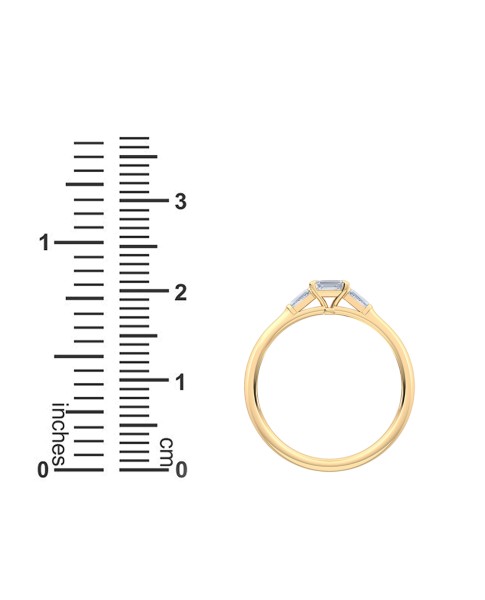 0.30 Ct Horizontal Emerald and Baguette Cut Petite Lab Grown Diamond Ring in 14K Yellow Gold (E-F, VS1-VS2, 0.30 cttw) by MadeForUs