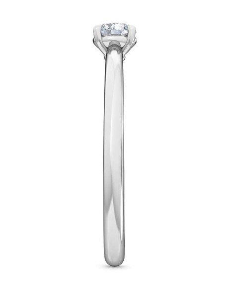 0.25 Ct Round Cut Petite Lab Grown Diamond Ring in 14K White Gold