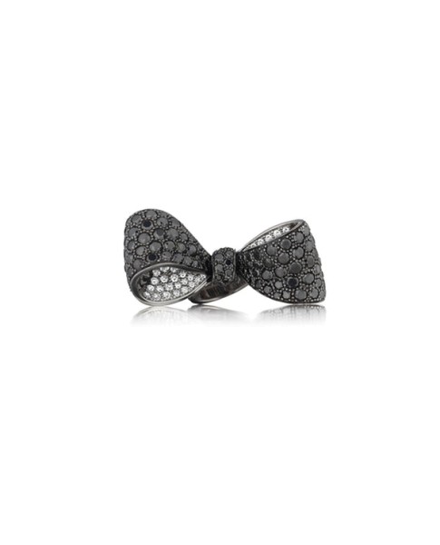 Bow Black Diamond Ring 