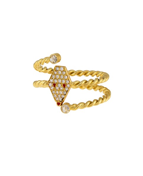 Misahara Drina Double Coil Ring 18k Yellow Gold Ring