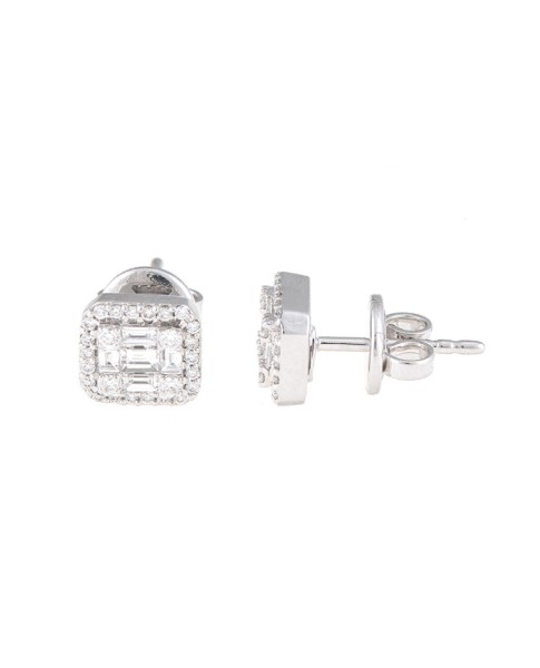 Mosaic Collection 18K White Gold Diamonds Earrings