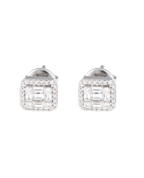 Mosaic Collection 18K White Gold Diamonds Earrings