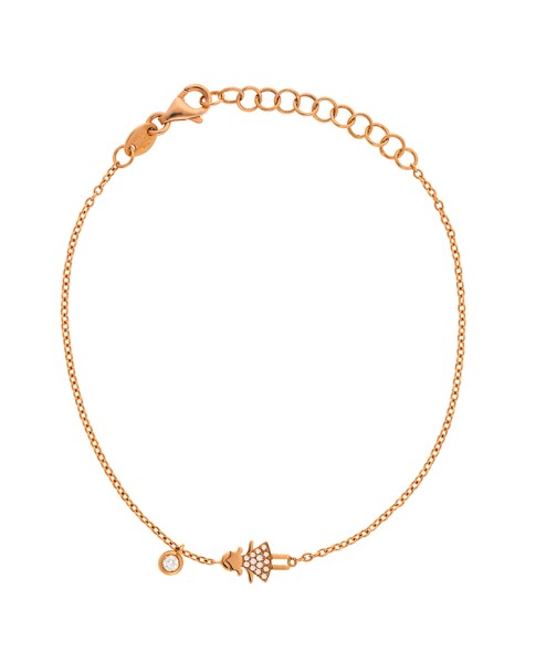 Dainty Collection 18k Rose Gold Diamonds Bracelet