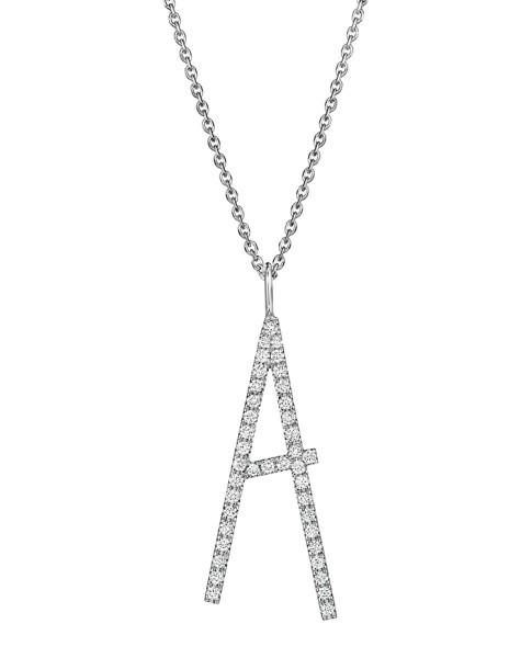 Mimi So Type Letter "A" Pave Diamond Pendant