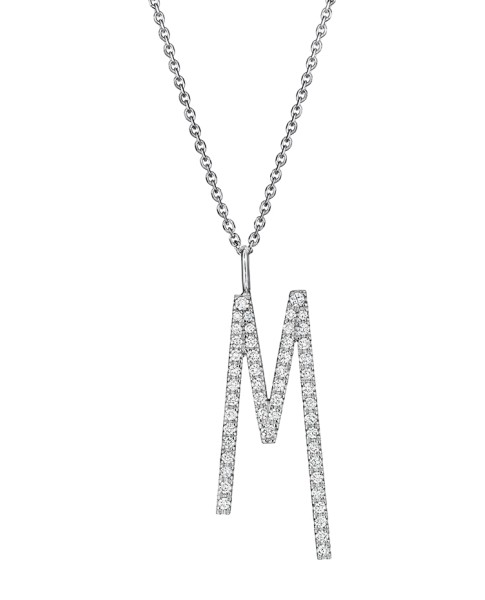 Mimi So Type Letter "M" Pave Diamond Pendant