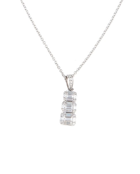 Mosaic Collection 18K White Gold Diamonds Necklace