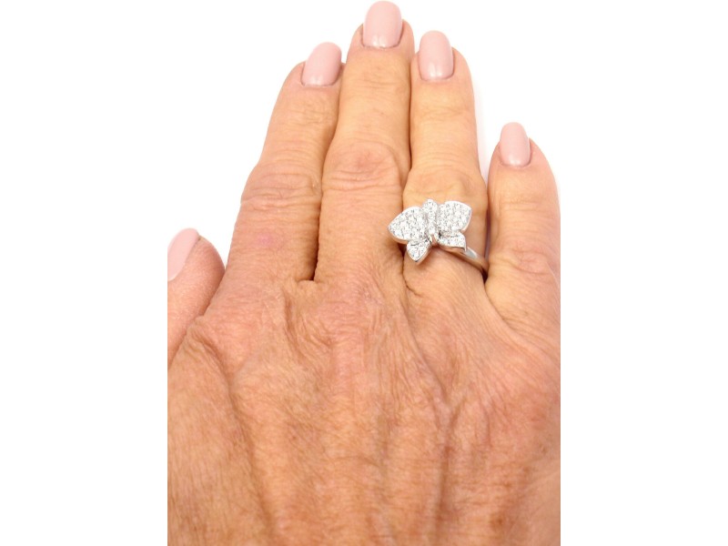 Authentic Cartier Caresse D orchidees Orchid Flower 18k White Gold Diamond Ring Cartier Buy at TrueFacet