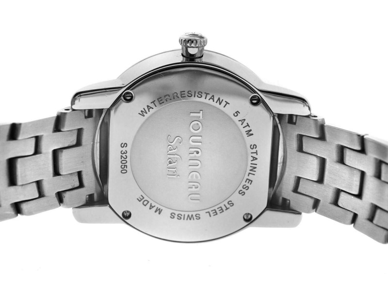 Mens Tourneau Safari S32050 Stainless Steel 39MM Quartz Date Watch Tourneau Buy at TrueFacet