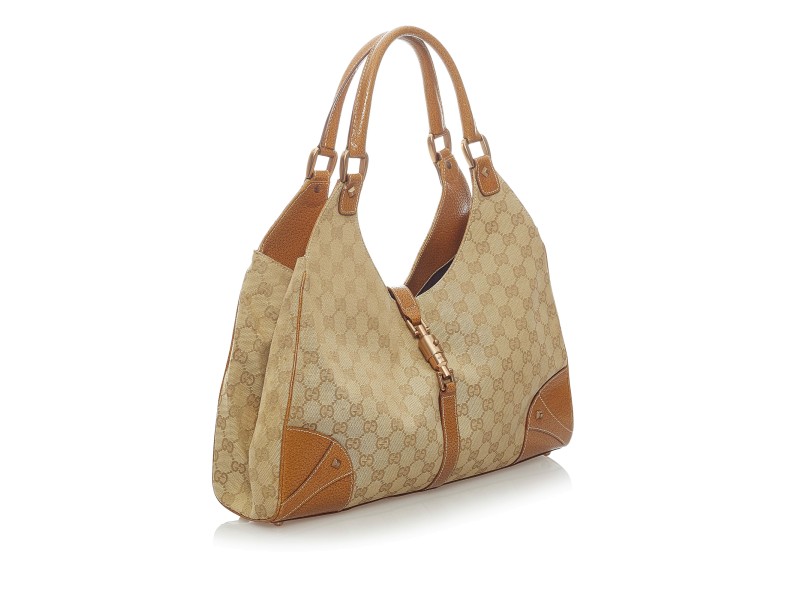 Gucci GG Canvas Nailhead Jackie Shoulder Bag