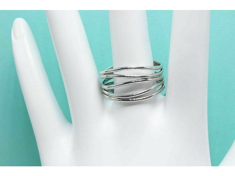 Tiffany Co Elsa Peretti 5 Row Wave Ring In 18k White Gold Tiffany Co. Buy at TrueFacet