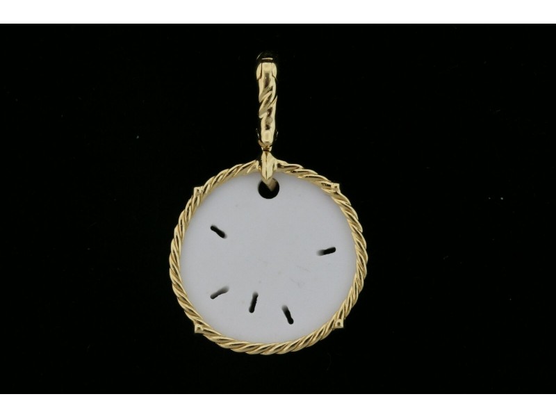 David Yurman Pendant Sand Dollar Amulet 18k Yellow Gold White Agate 725 David Yurman Buy at TrueFacet